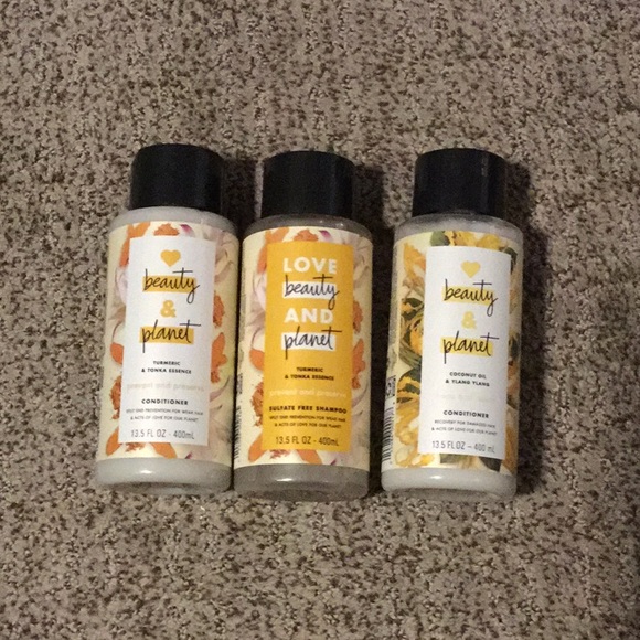 3 bottles of Love Beauty and Planet
